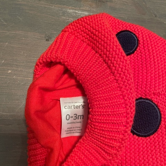 4/$15🌸 Ladybug Knit Baby Hat size 0-3 months - Picture 2 of 3